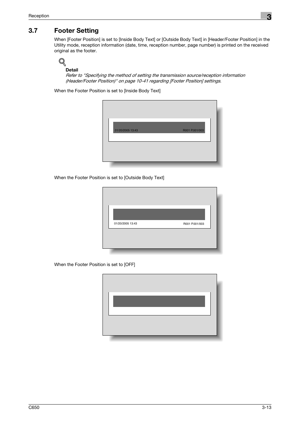 7 footer setting, Footer setting -13 | Konica Minolta FK-502 User Manual | Page 111 / 361