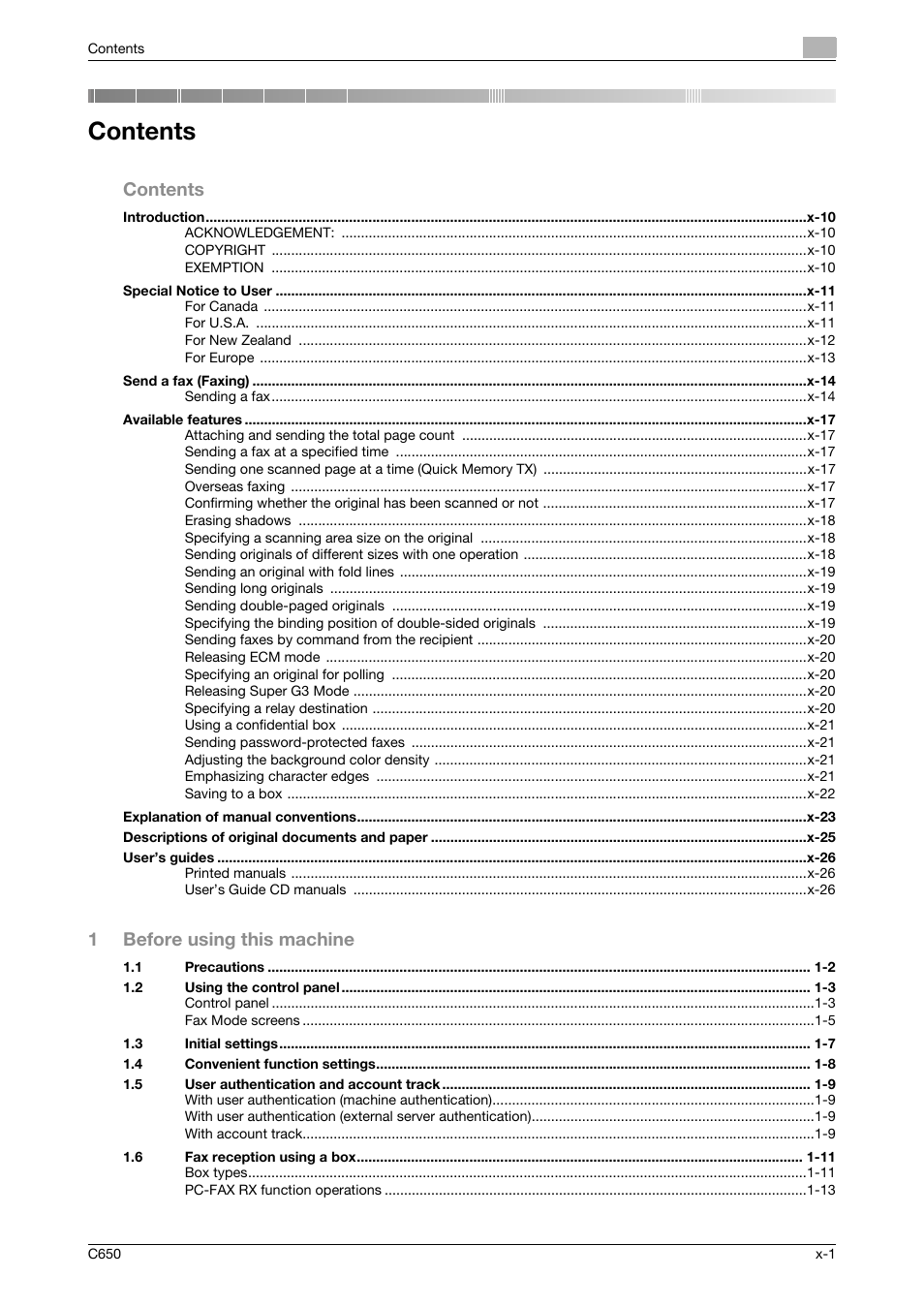 Konica Minolta FK-502 User Manual | Page 2 / 361