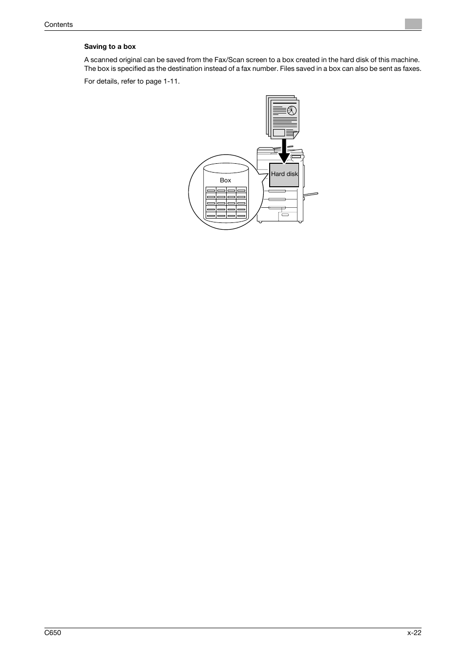 Saving to a box | Konica Minolta FK-502 User Manual | Page 23 / 361