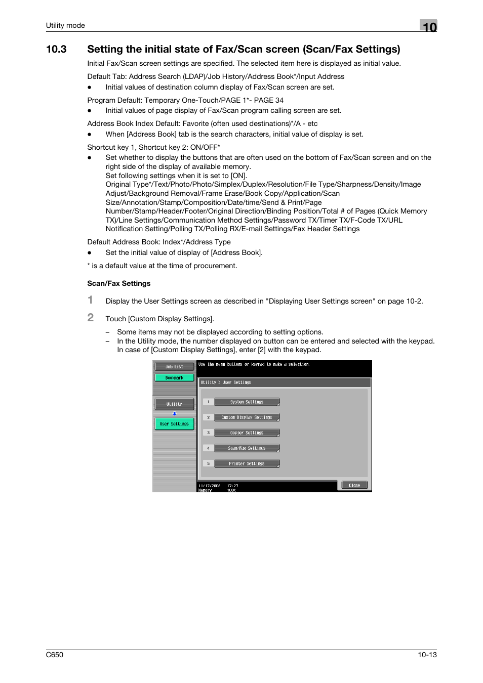 Scan/fax settings | Konica Minolta FK-502 User Manual | Page 233 / 361