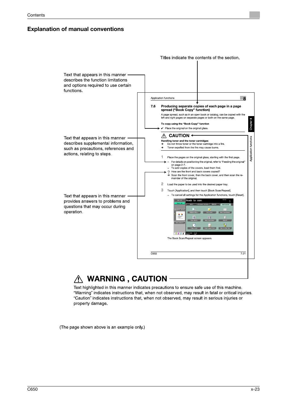 Explanation of manual conventions | Konica Minolta FK-502 User Manual | Page 24 / 361