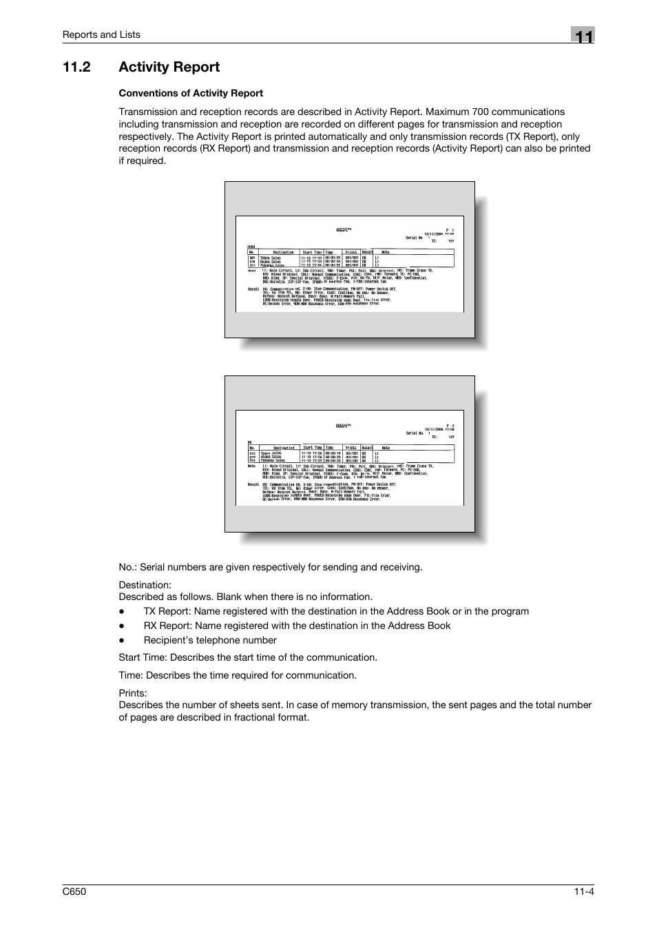 2 activity report, Conventions of activity report | Konica Minolta FK-502 User Manual | Page 311 / 361