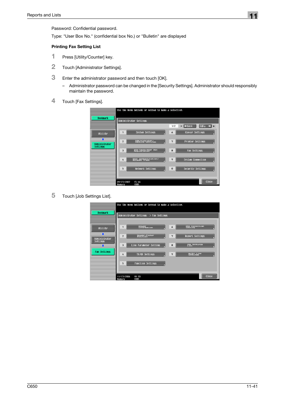 Printing fax setting list, Printing fax setting list -41 | Konica Minolta FK-502 User Manual | Page 348 / 361