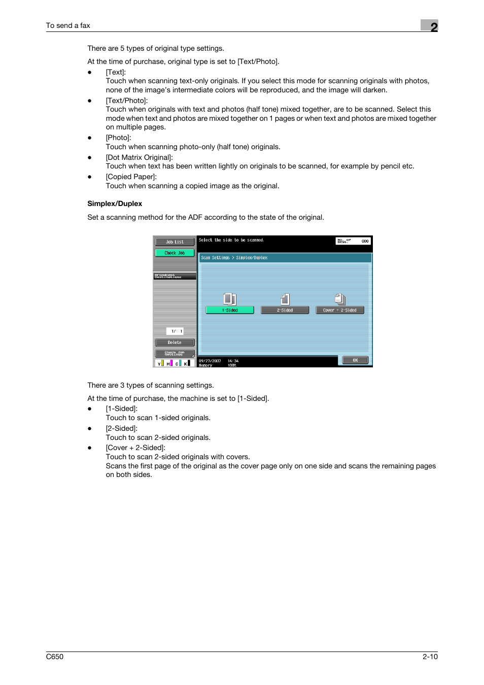 Simplex/duplex, Simplex/duplex -10 | Konica Minolta FK-502 User Manual | Page 52 / 361