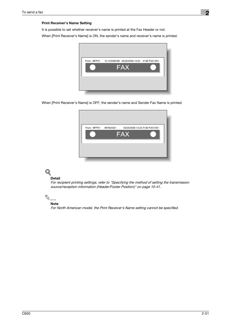 Print receiver’s name setting, Print receiver’s name setting -51 | Konica Minolta FK-502 User Manual | Page 93 / 361