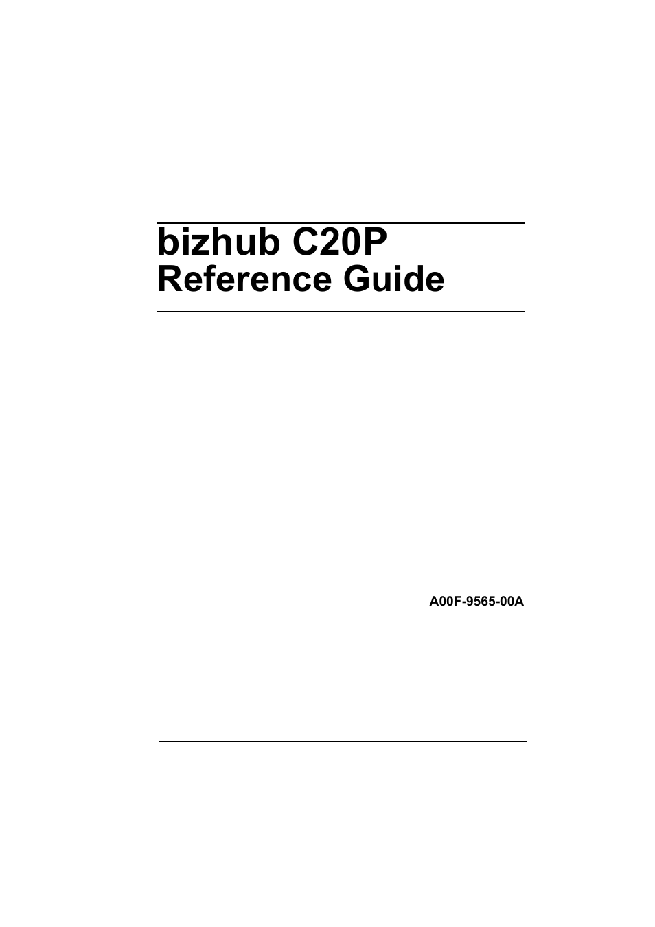 Konica Minolta bizhub C20PX User Manual | 342 pages