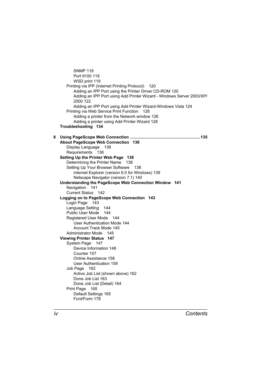 Contents iv | Konica Minolta bizhub C20PX User Manual | Page 16 / 342