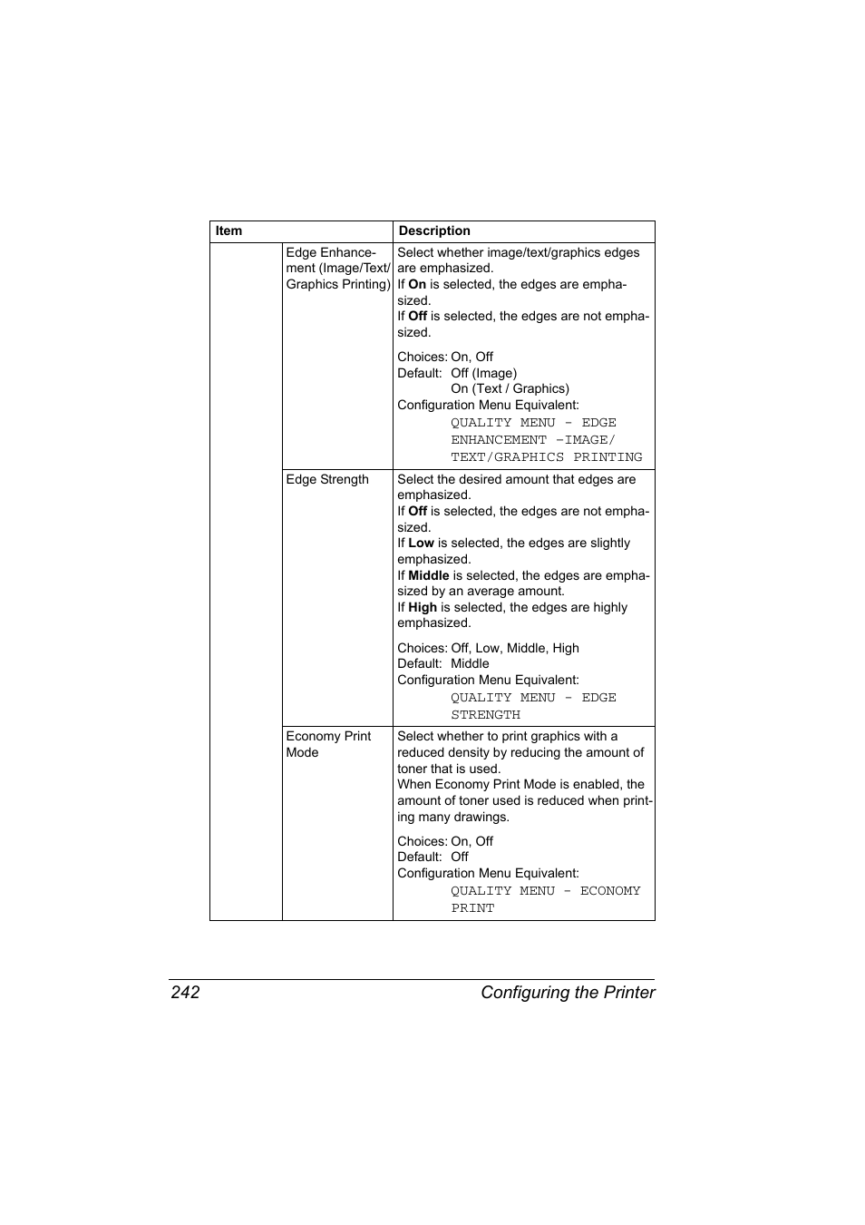 Configuring the printer 242 | Konica Minolta bizhub C20PX User Manual | Page 260 / 342