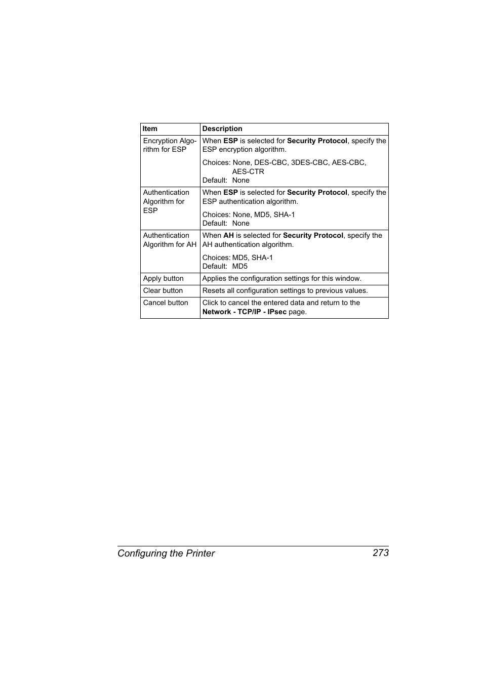 Configuring the printer 273 | Konica Minolta bizhub C20PX User Manual | Page 291 / 342