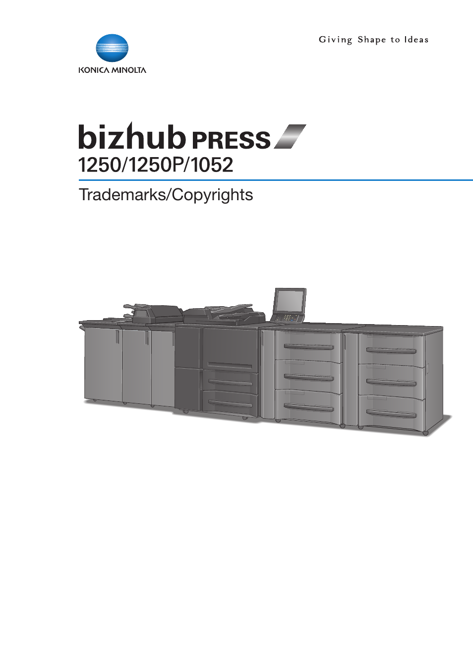 Konica Minolta bizhub PRESS 1250P User Manual | 90 pages