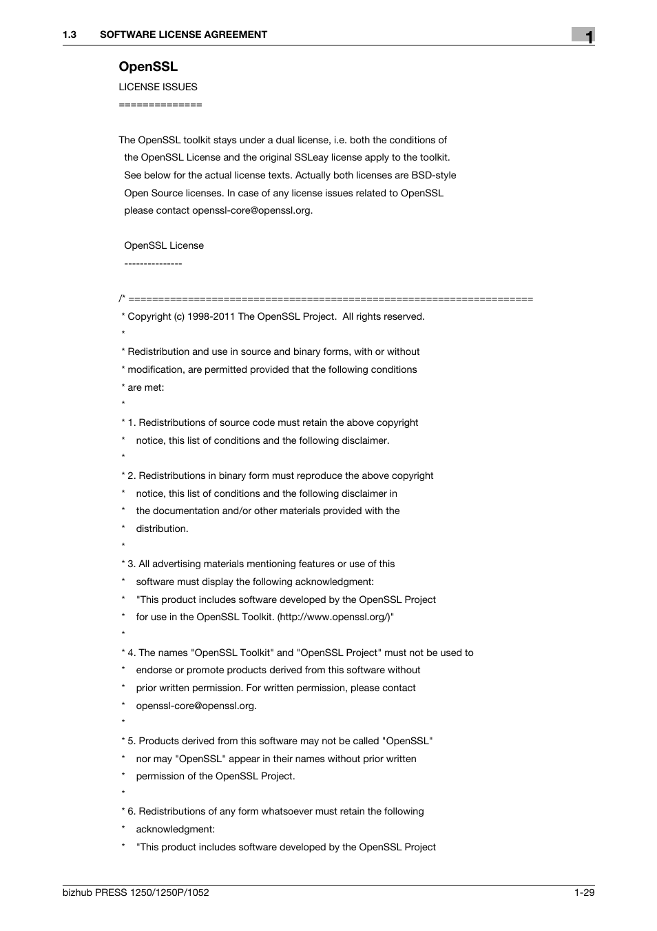 Openssl | Konica Minolta bizhub PRESS 1250P User Manual | Page 30 / 90