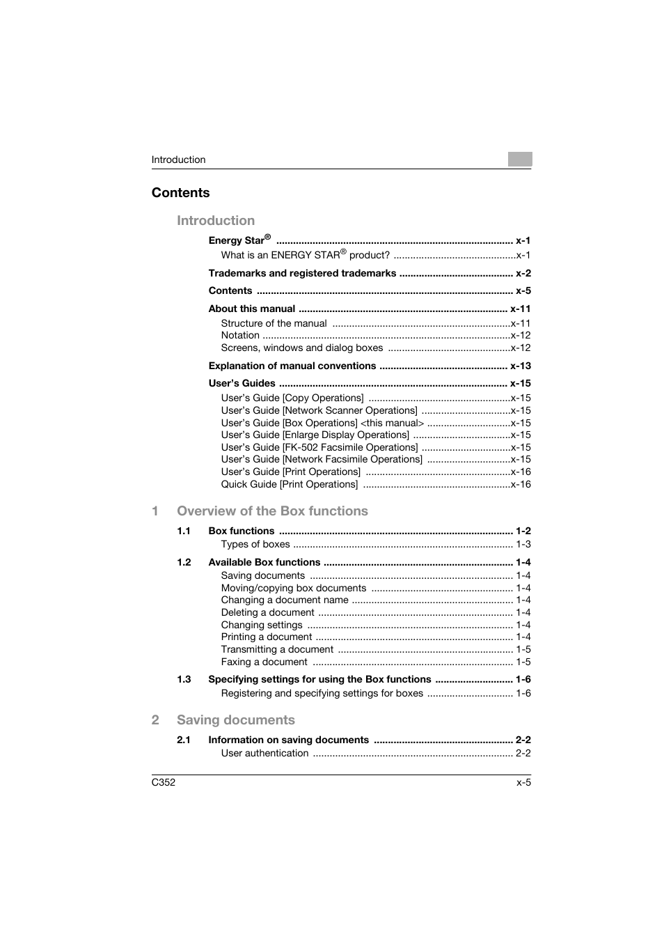 Konica Minolta bizhub C352 User Manual | Page 6 / 198