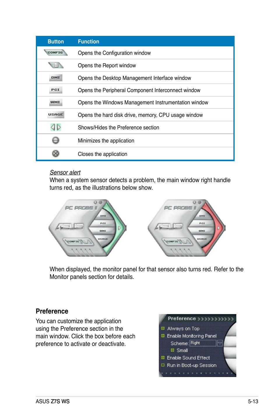 Preference | Asus Z7S WS User Manual | Page 123 / 156