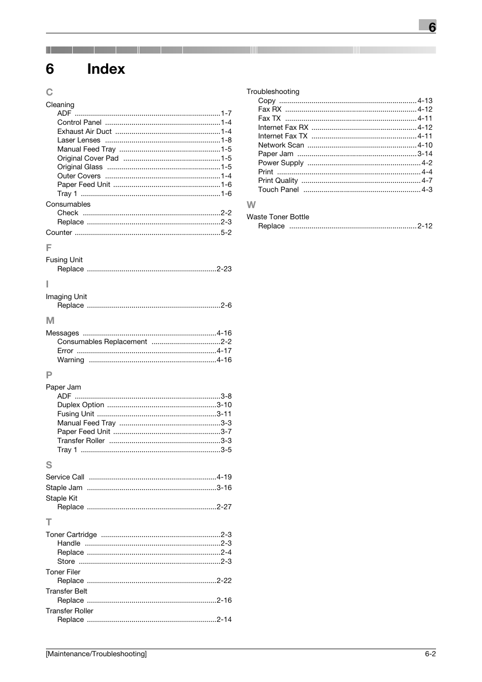 6 index, Index, 6index | Konica Minolta bizhub C3850 User Manual | Page 81 / 82