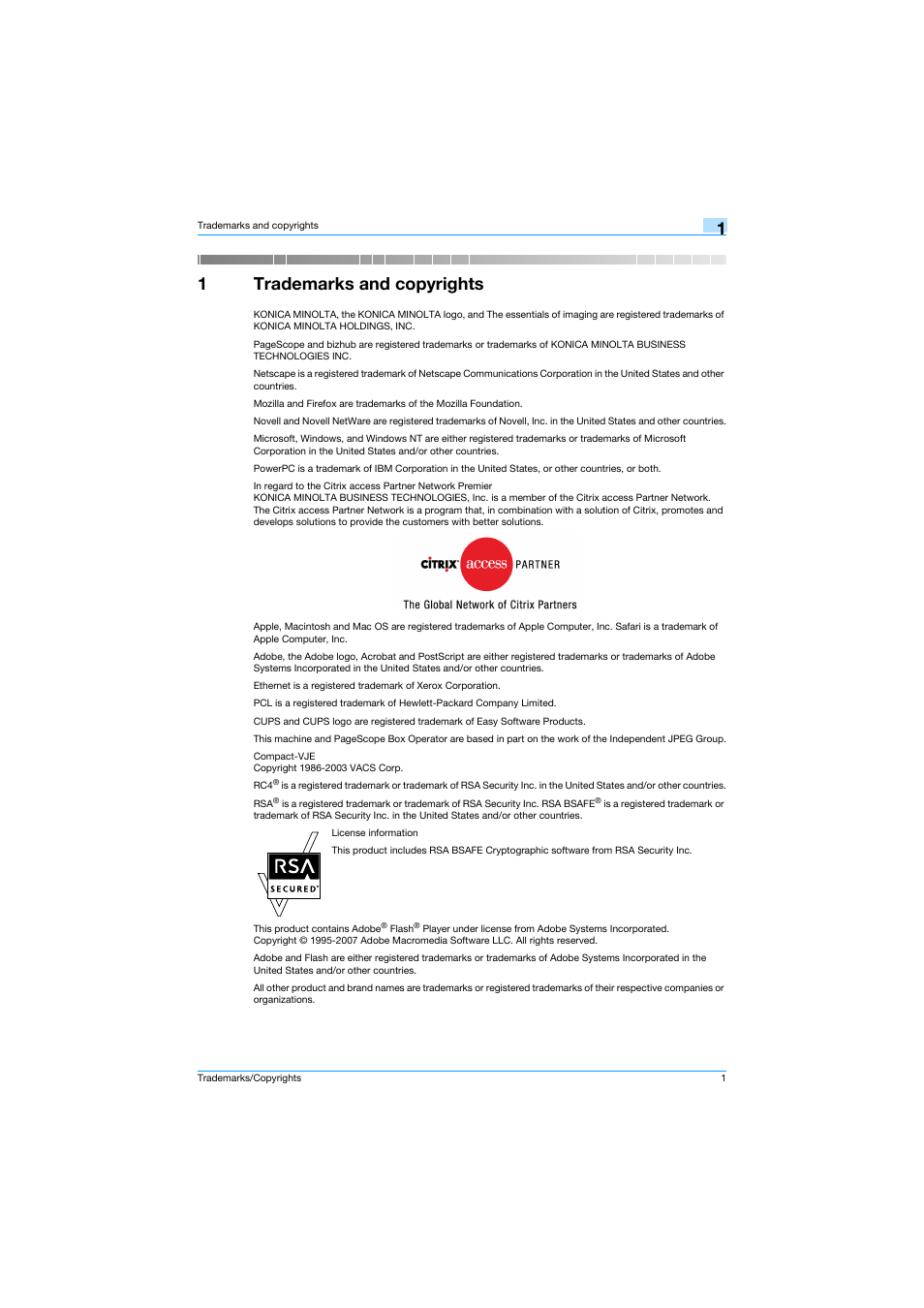 1 trademarks and copyrights, 1trademarks and copyrights | Konica Minolta bizhub C353 User Manual | Page 2 / 14