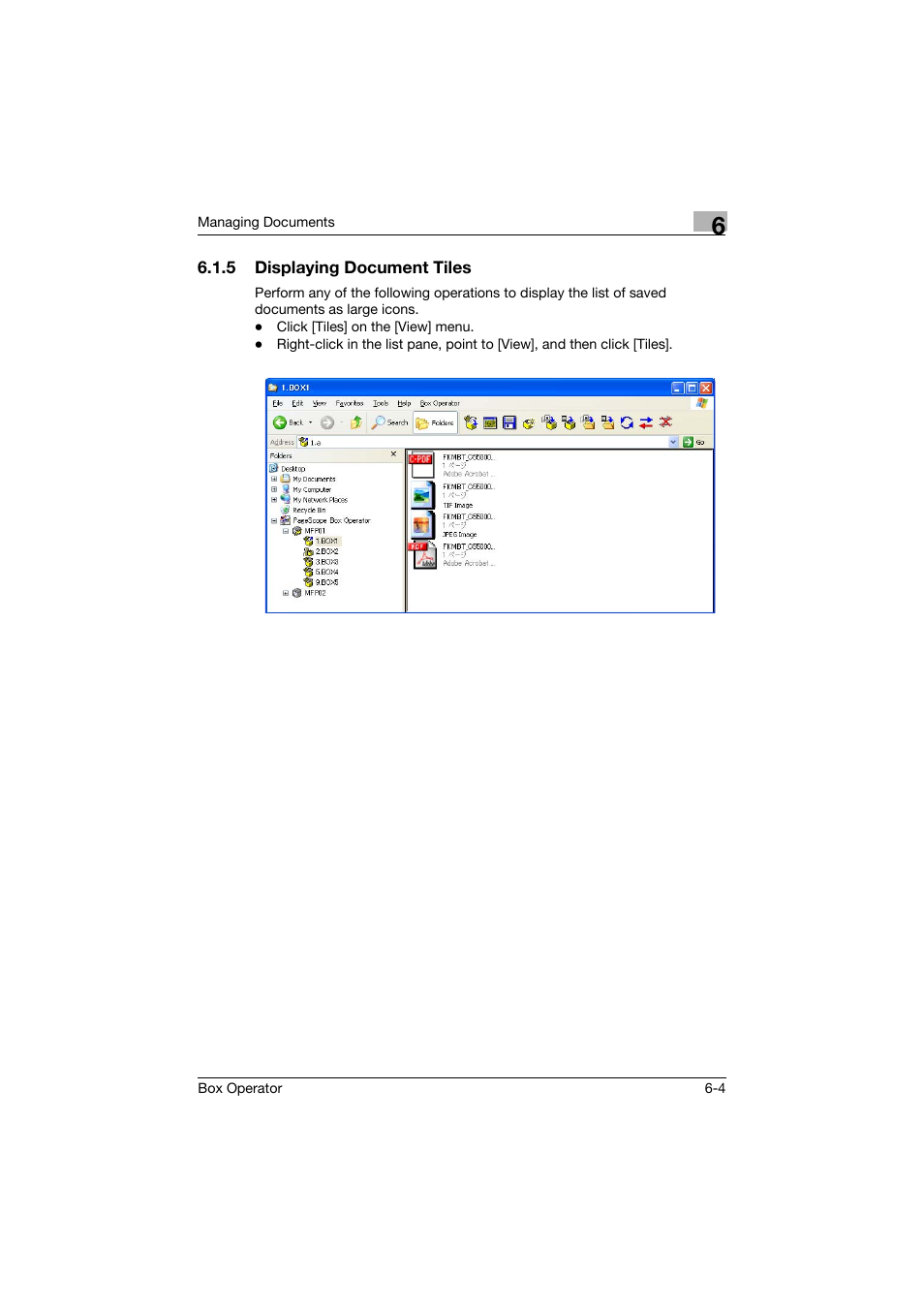 5 displaying document tiles, Displaying document tiles -4 | Konica Minolta PageScope Box Operator User Manual | Page 46 / 71