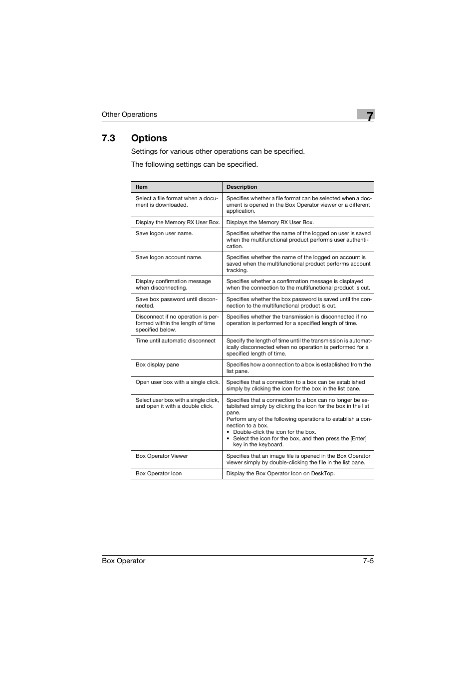 3 options, Options -5 | Konica Minolta PageScope Box Operator User Manual | Page 69 / 71