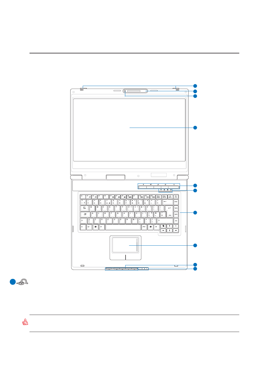 Top side, Knowing the parts, Display panel latch | Asus E2333 User Manual | Page 12 / 74