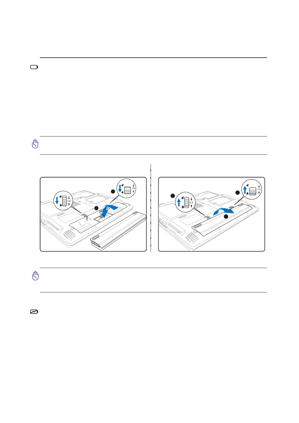 Using battery power, Charging the battery pack | Asus E2333 User Manual | Page 25 / 74