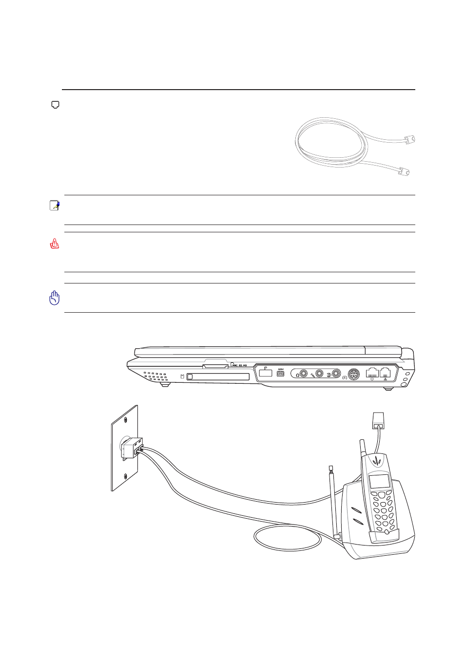 Modem connection | Asus E2333 User Manual | Page 45 / 74