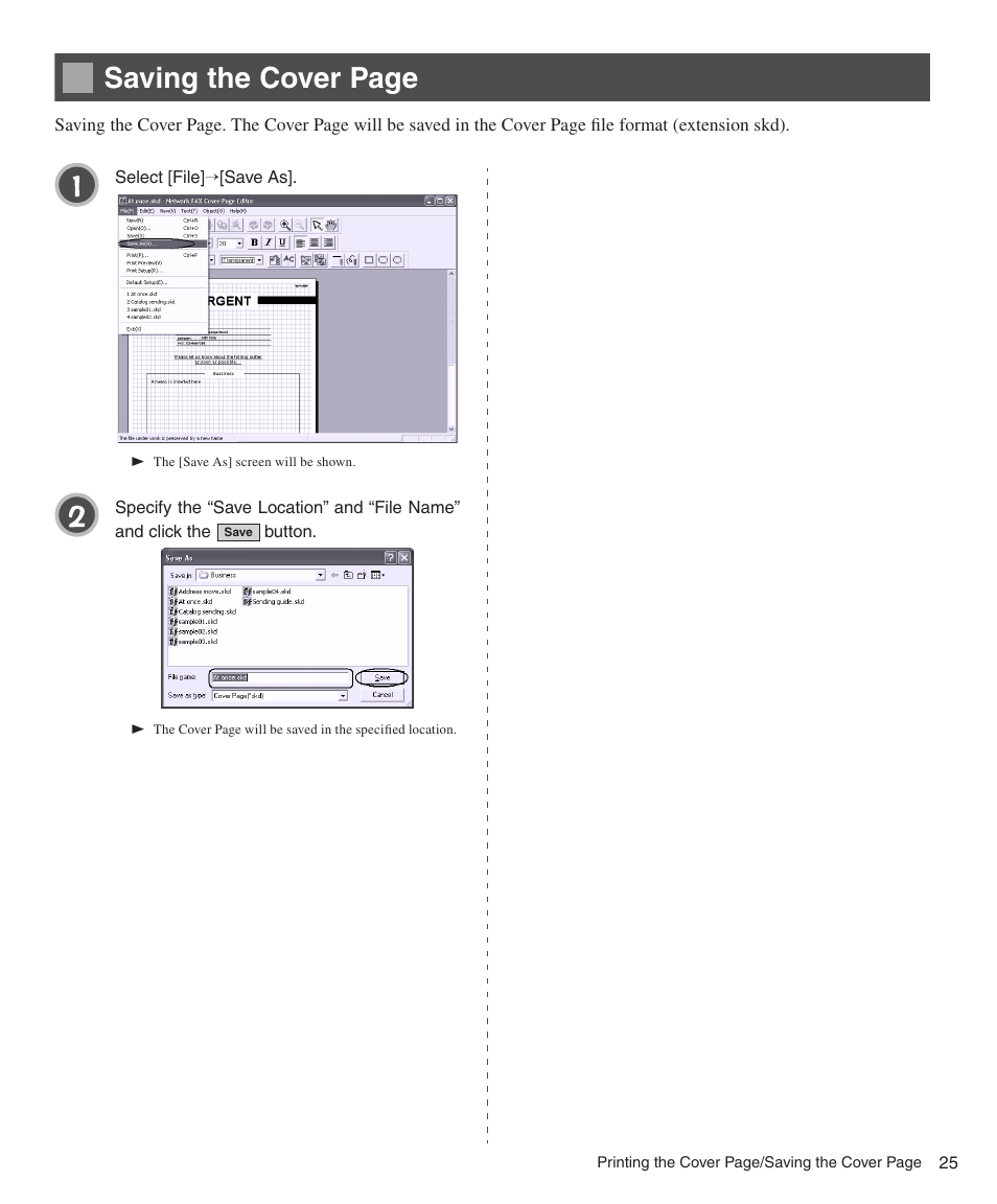 Saving the cover page | Konica Minolta bizhub 200 User Manual | Page 25 / 26