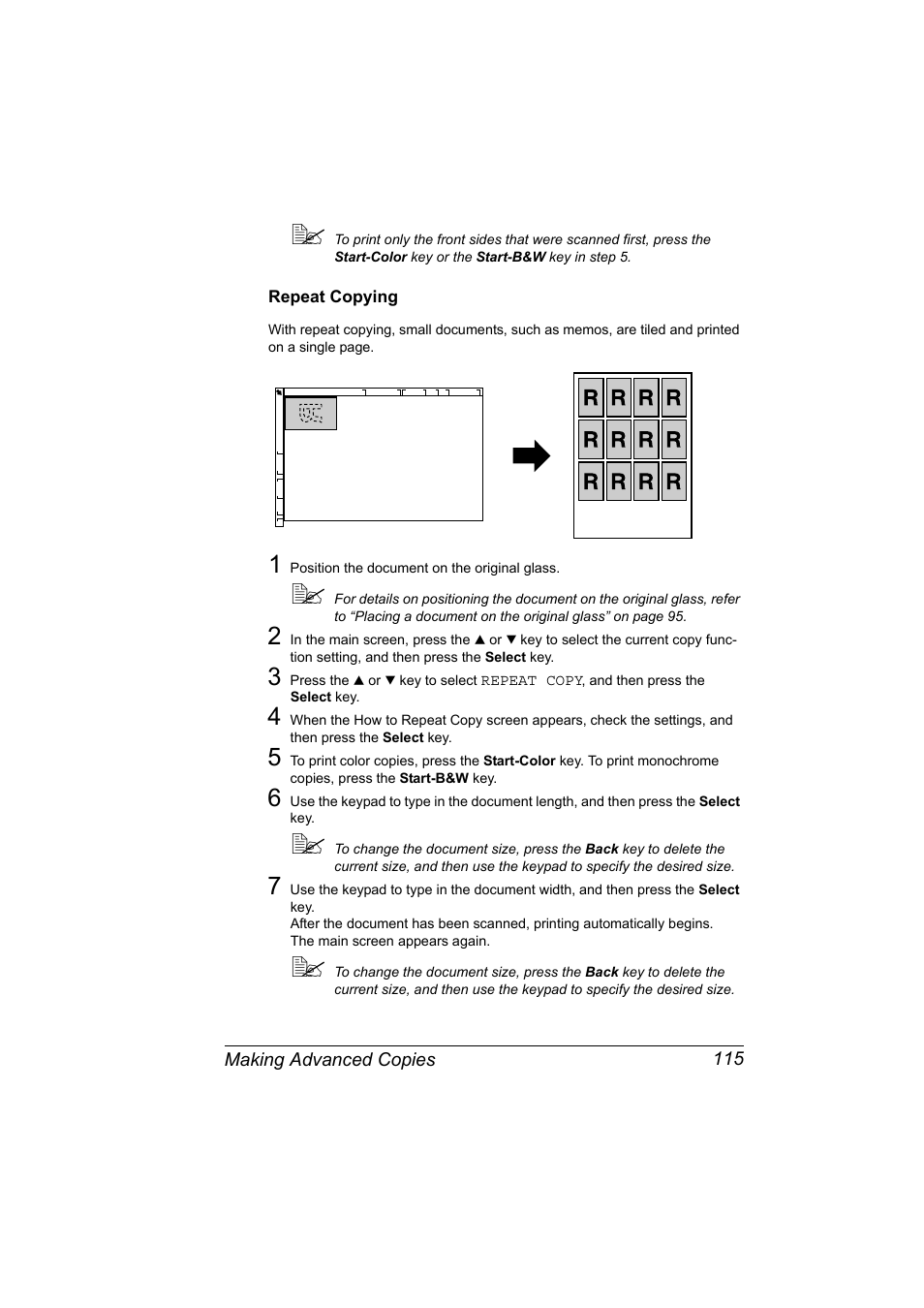 Repeat copying, Repeat copying 115 | Konica Minolta magicolor 4690MF User Manual | Page 127 / 286