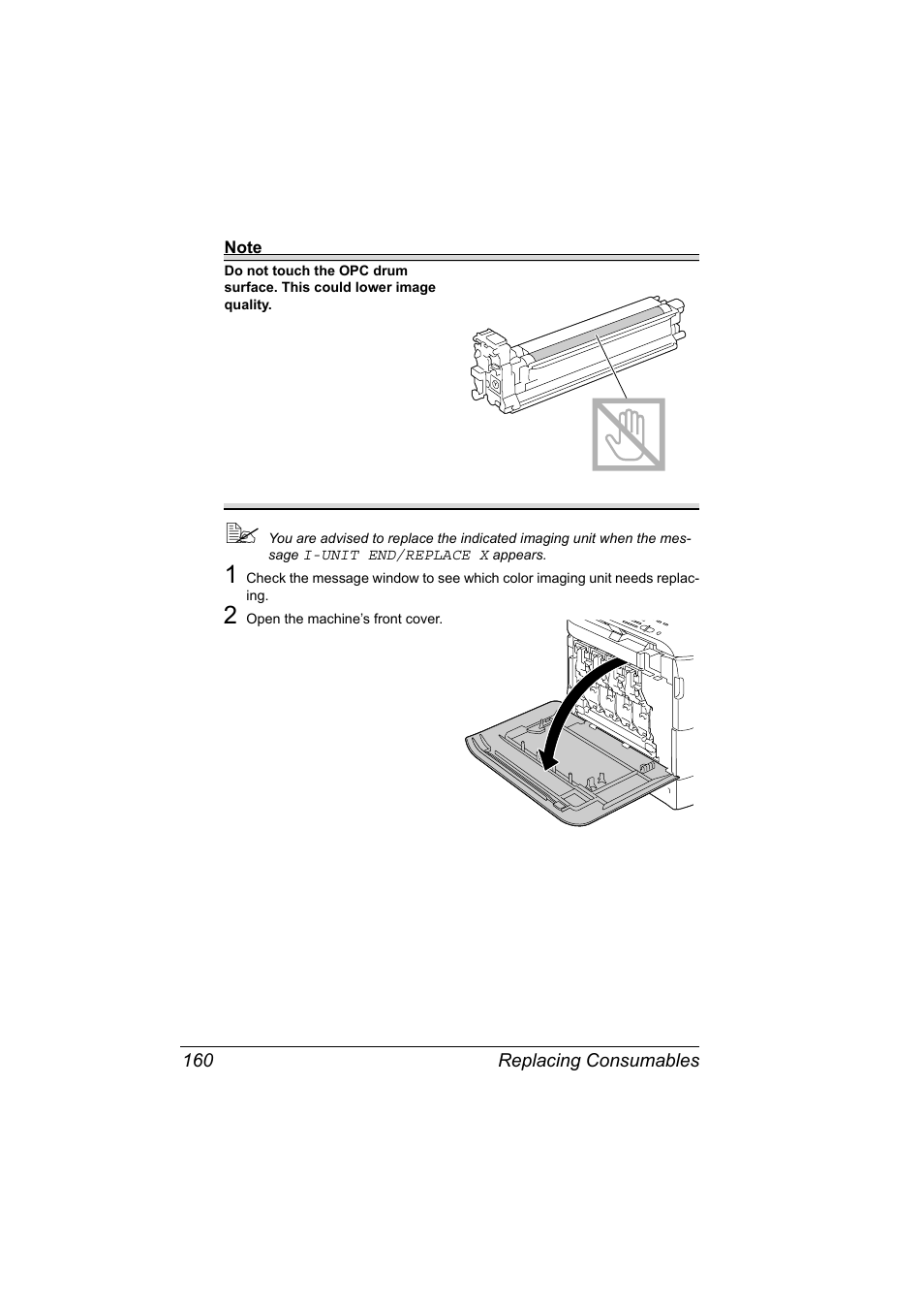Replacing consumables 160 | Konica Minolta magicolor 4690MF User Manual | Page 172 / 286