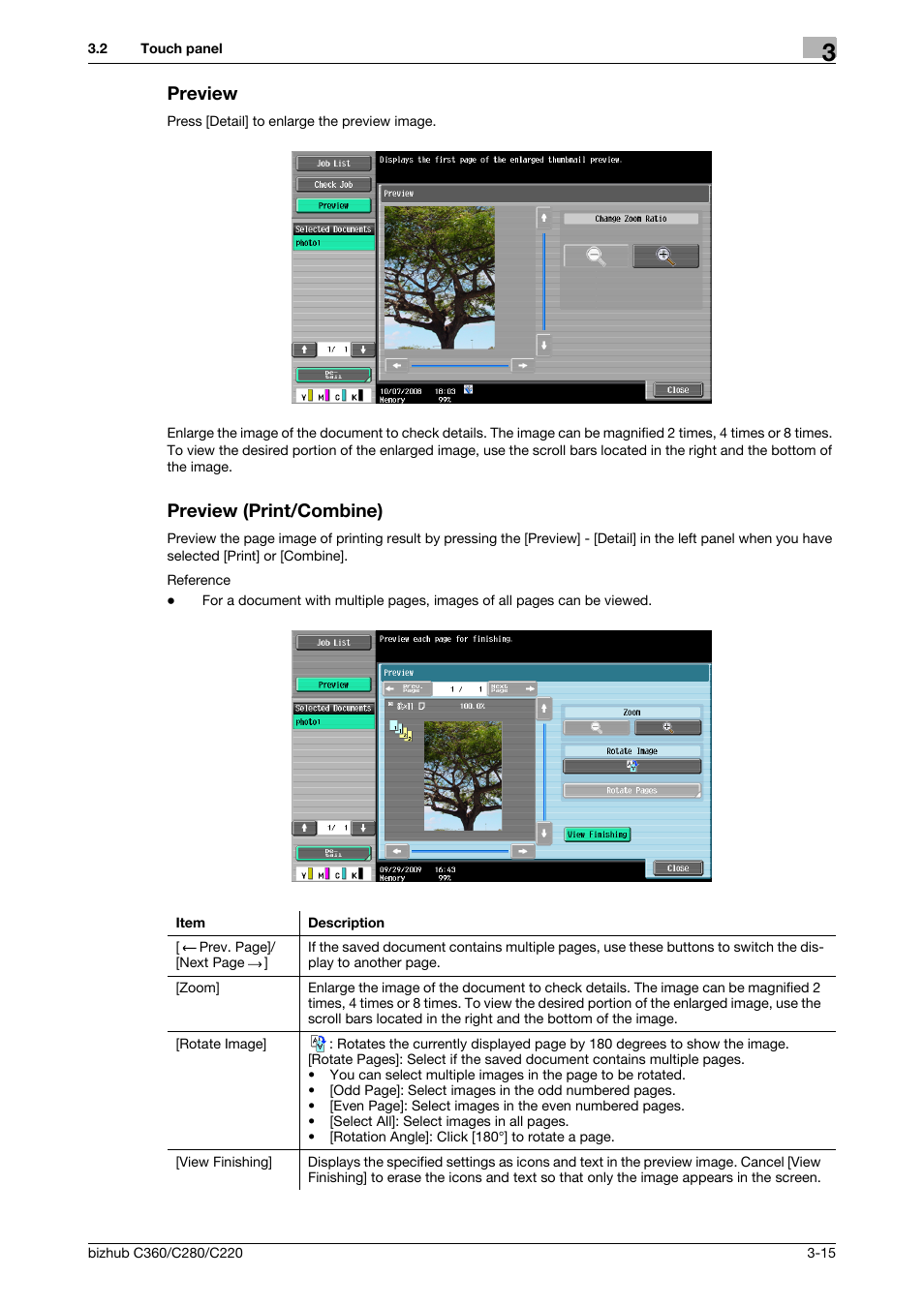 Preview, Preview (print/combine), Preview -15 preview (print/combine) -15 | Konica Minolta BIZHUB C360 User Manual | Page 45 / 292