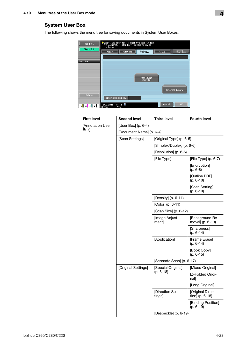 System user box, System user box -23 | Konica Minolta BIZHUB C360 User Manual | Page 70 / 292