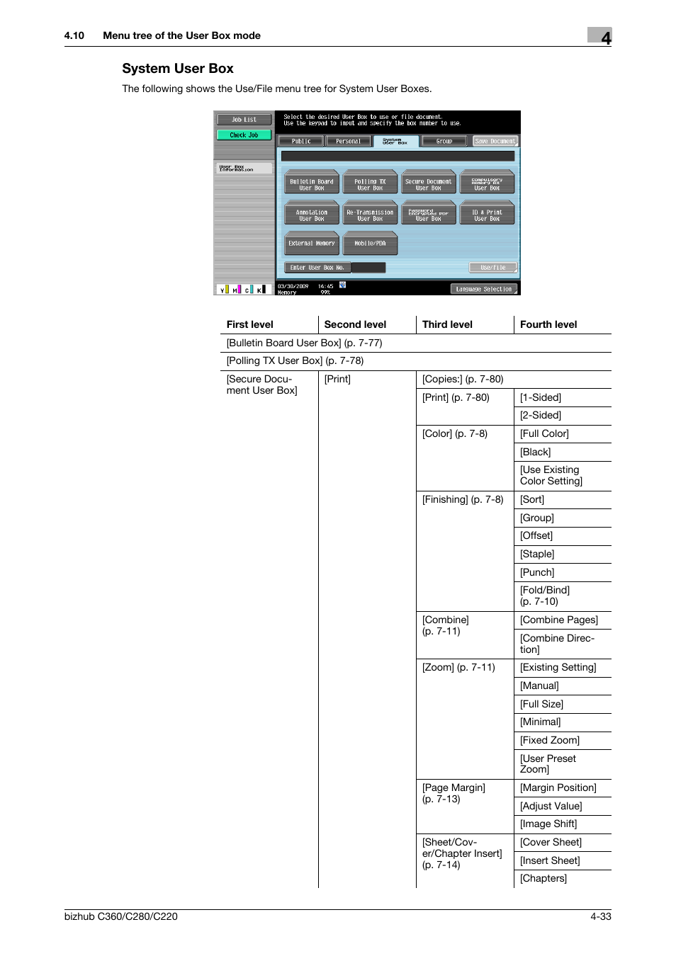 System user box, System user box -33 | Konica Minolta BIZHUB C360 User Manual | Page 80 / 292