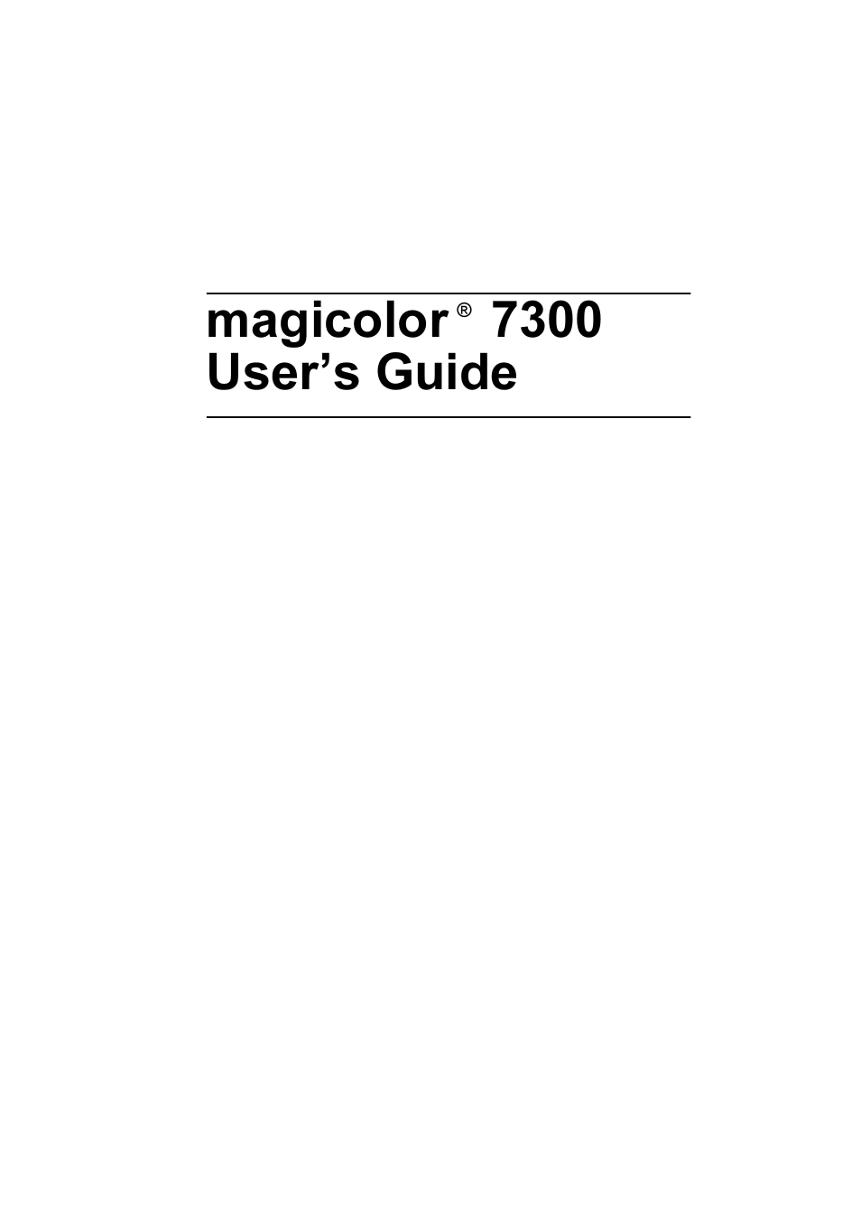 Konica Minolta Magicolor 7300 User Manual | 250 pages