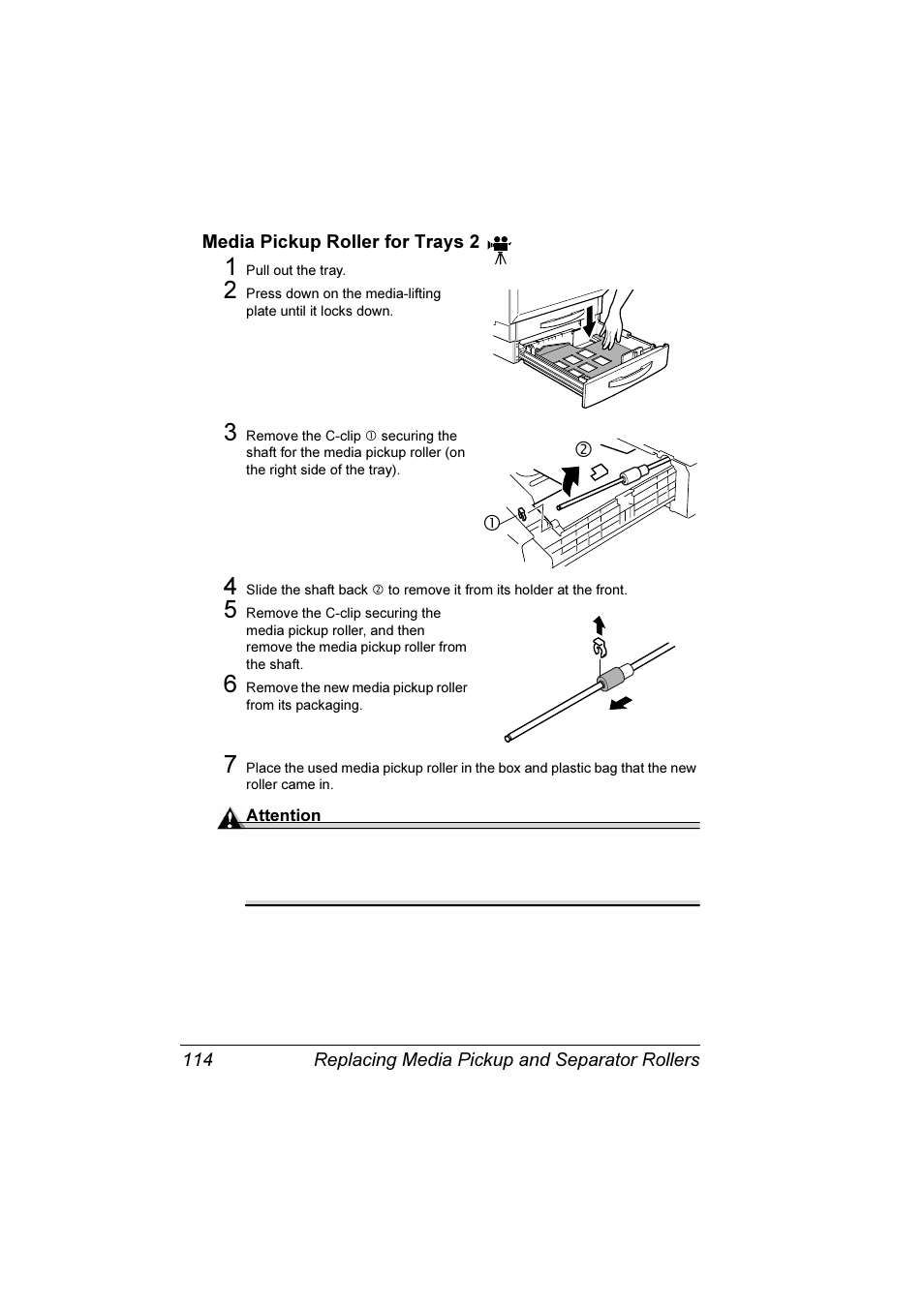 Media pickup roller for trays 2 114 | Konica Minolta Magicolor 7300 User Manual | Page 122 / 250