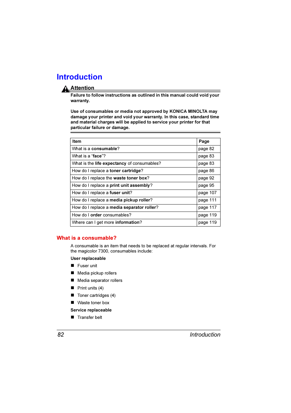 Introduction, Introduction 82 | Konica Minolta Magicolor 7300 User Manual | Page 90 / 250