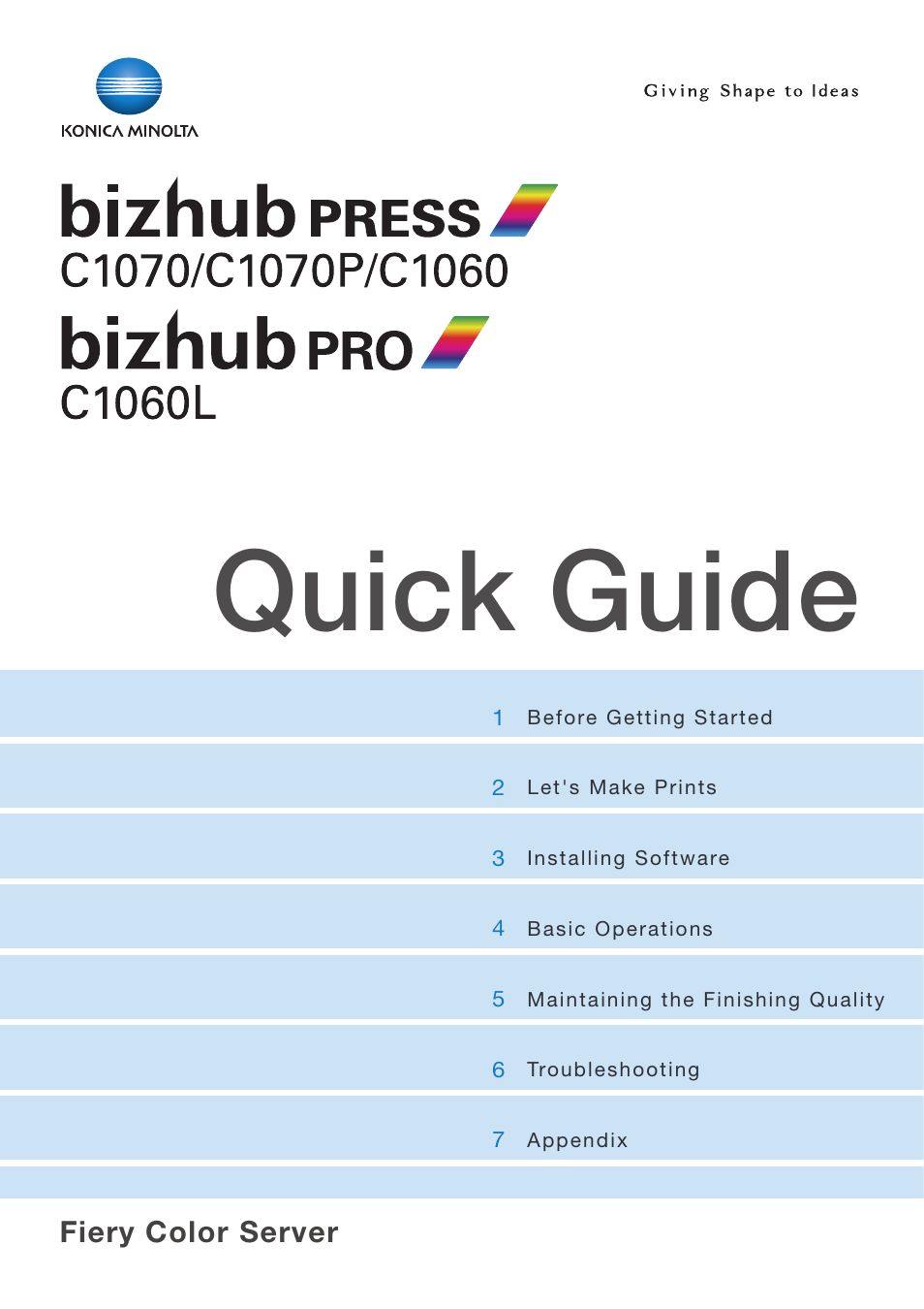 Konica Minolta bizhub PRESS C1070 User Manual | 151 pages