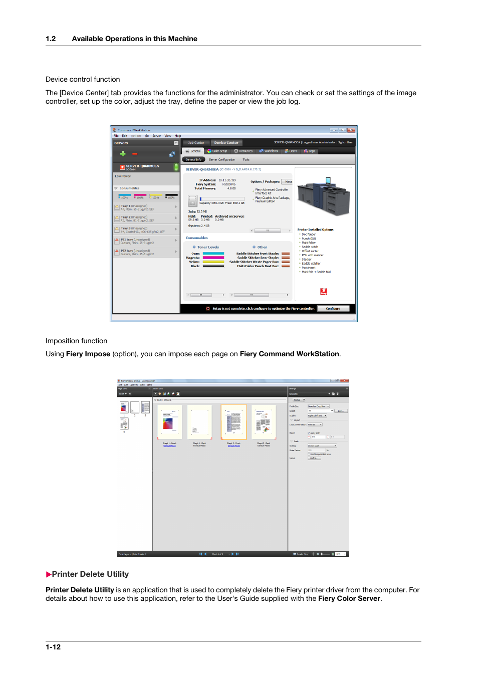 Printer delete utility, Printer delete utility -12 | Konica Minolta bizhub PRESS C1070 User Manual | Page 24 / 151