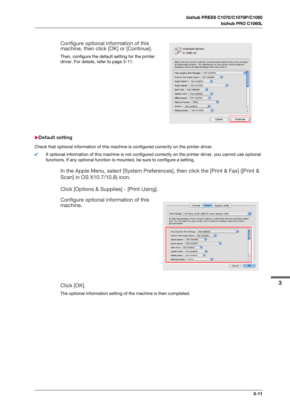 Default setting, Default setting -11 | Konica Minolta bizhub PRESS C1070 User Manual | Page 39 / 151