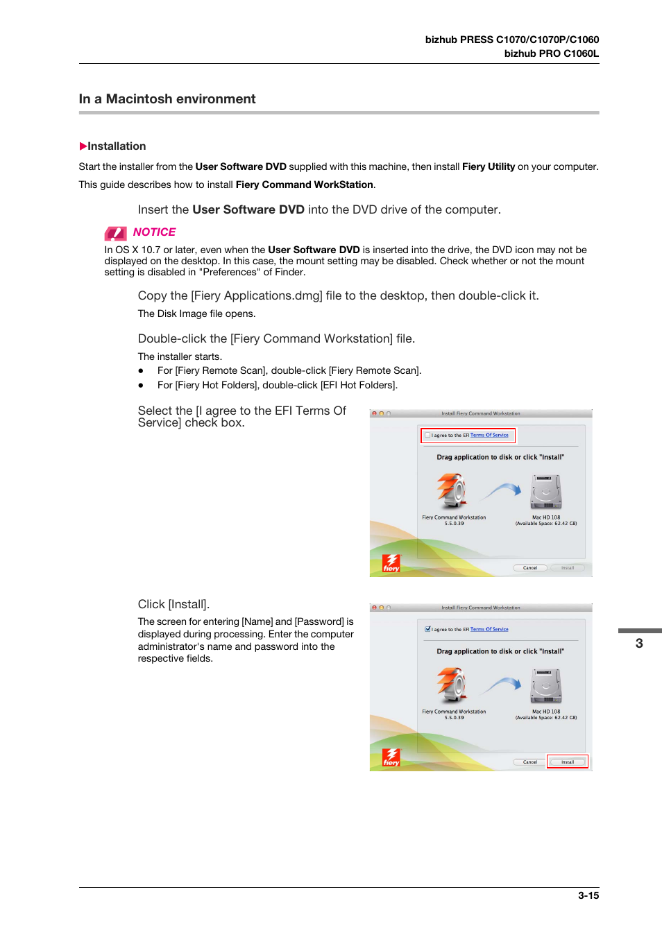 In a macintosh environment, Installation, In a macintosh environment -15 | Installation -15 | Konica Minolta bizhub PRESS C1070 User Manual | Page 43 / 151