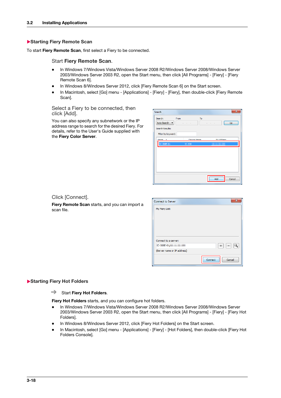 Starting fiery remote scan, Starting fiery hot folders | Konica Minolta bizhub PRESS C1070 User Manual | Page 46 / 151