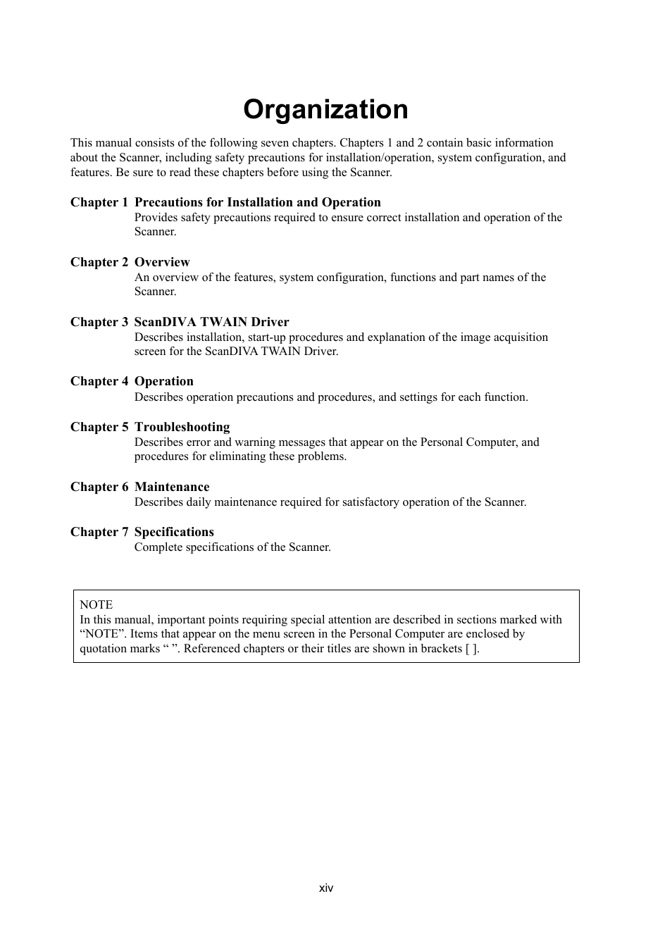 Organization | Konica Minolta ScanDiva User Manual | Page 16 / 104