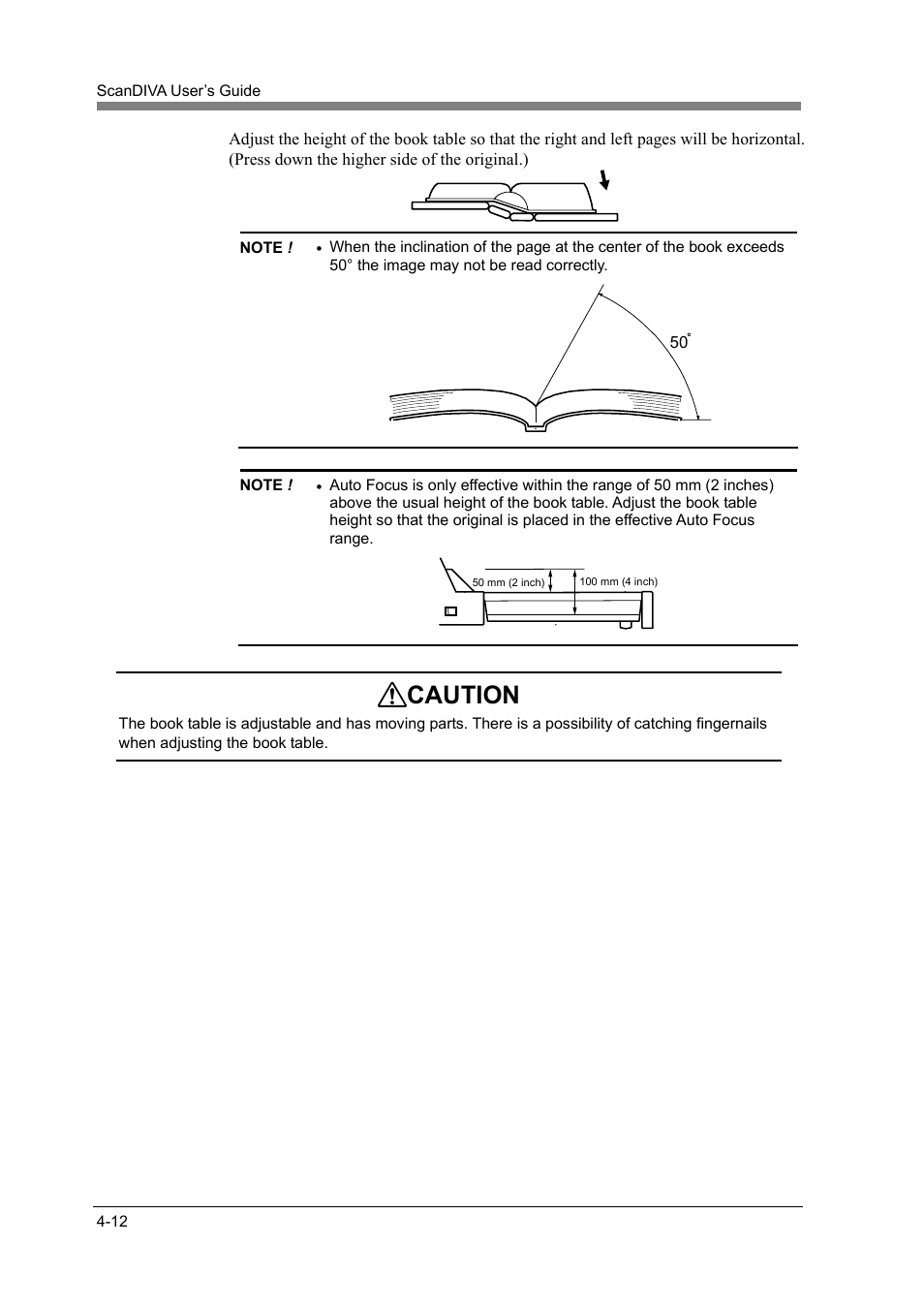 Caution | Konica Minolta ScanDiva User Manual | Page 80 / 104