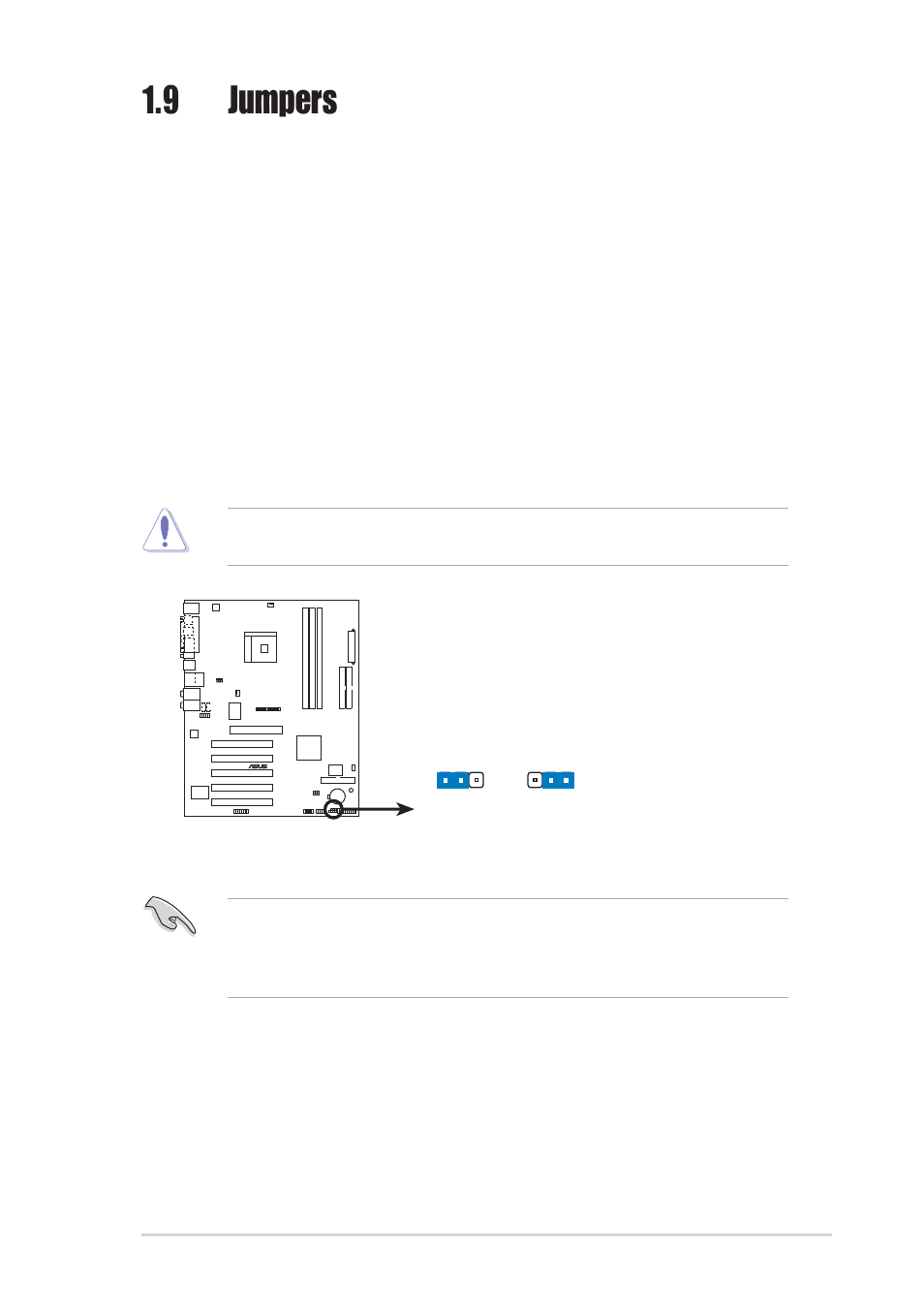 9 jumpers, Asus k8n motherboard 1-15 | Asus K8N User Manual | Page 25 / 78