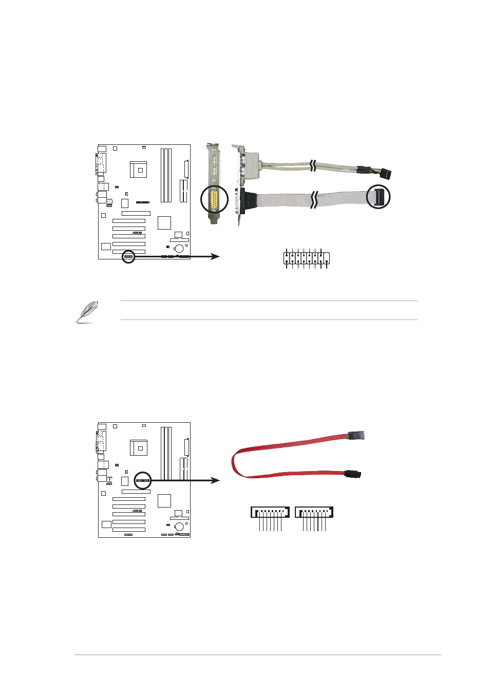 Asus k8n motherboard 1-23, The game/midi module is purchased separately, K8n game connector game | K8n sata connector sata1, Sata2 | Asus K8N User Manual | Page 33 / 78