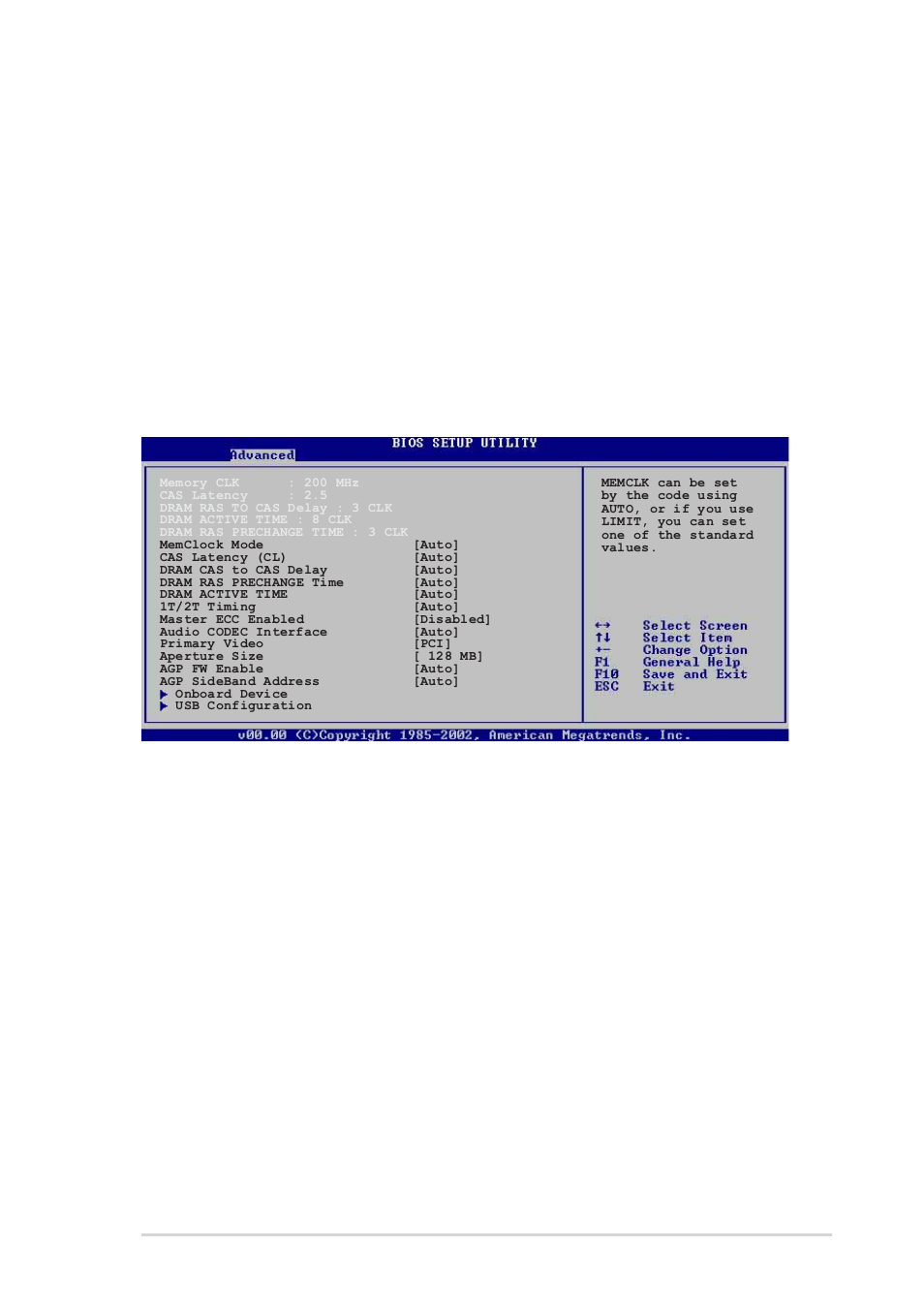 4 chipset, Memclock mode [ auto, Memclock value [200 mhz | Cas latency (cl) [auto, Dram ras to cas delay [auto, Gart error reporting [disabled, Ht ratio [4, Asus k8n motherboard 2-17 | Asus K8N User Manual | Page 51 / 78