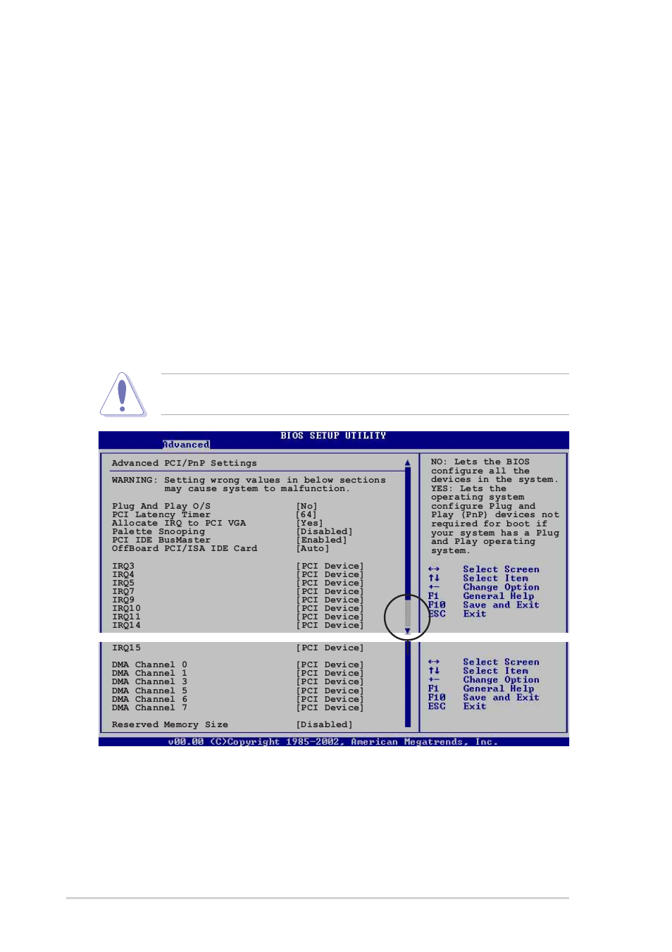 6 pci pnp, Onboard midi port [300, Midi irq select [irq5 | Plug and play o/s [no, 22 chapter 2: bios setup | Asus K8N User Manual | Page 56 / 78