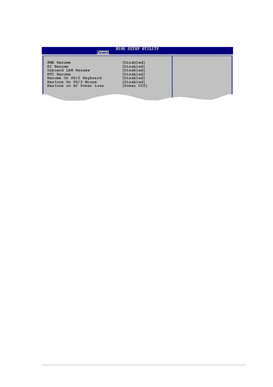 5 apm configuration, Pme resume [disabled, Ri resume [disabled | Onboard lan resume [disabled, Rtc resume [disabled, Resume on ps/2 keyboard [disabled, Resume on ps/2 mouse [disabled, Asus k8n motherboard 2-25 | Asus K8N User Manual | Page 59 / 78