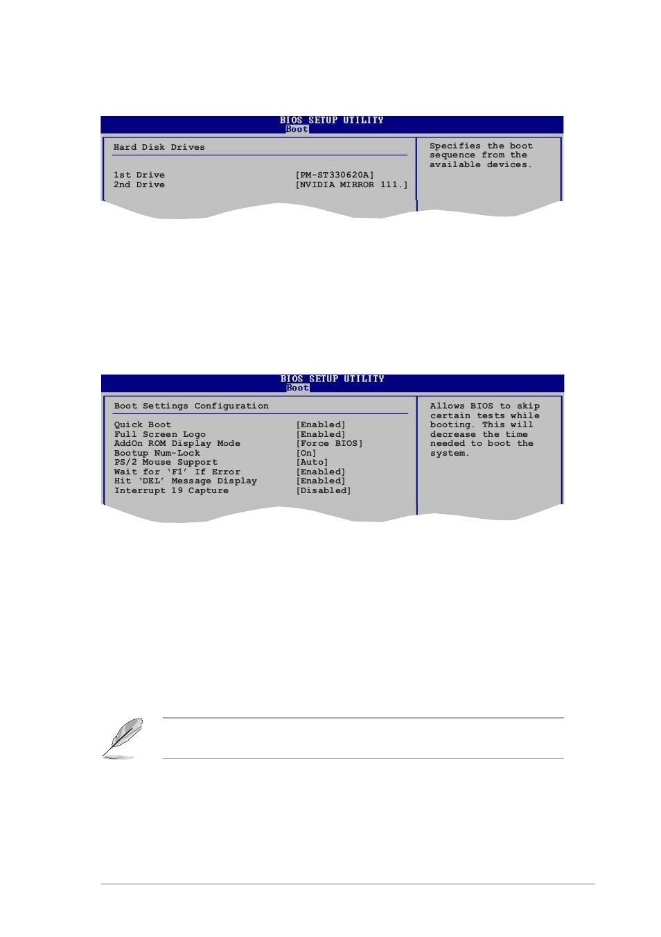 2 hard disk drives, 3 boot settings configuration, Quick boot [enabled | Full screen logo [enabled, Add on rom display mode [force bios, Asus k8n motherboard 2-29 | Asus K8N User Manual | Page 63 / 78