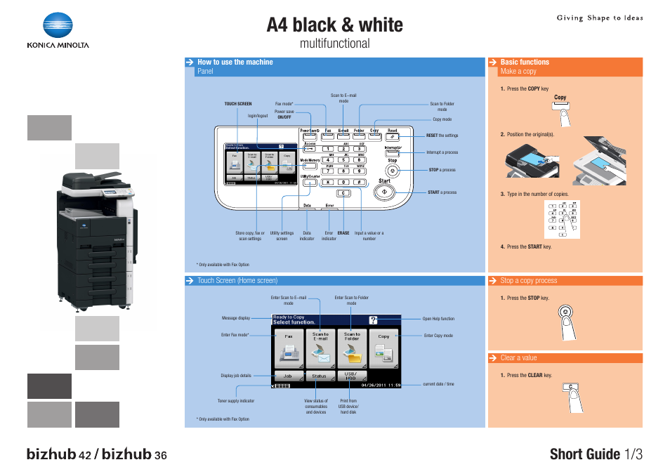 Konica Minolta bizhub 36 User Manual | 3 pages