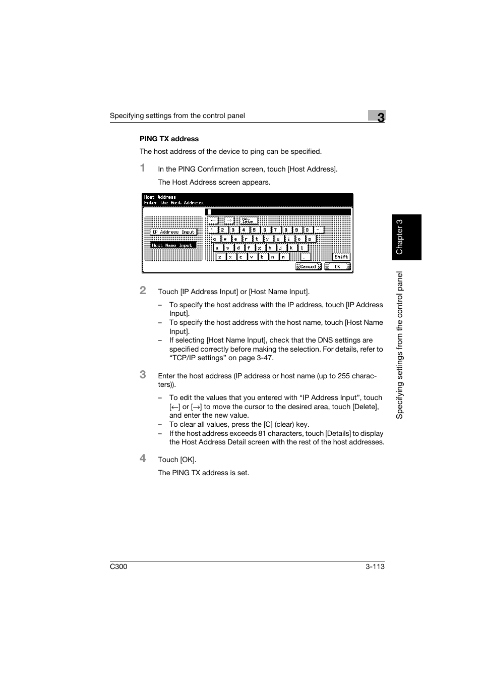 Ping tx address, Ping tx address -113 | Konica Minolta bizhub C300 User Manual | Page 224 / 392