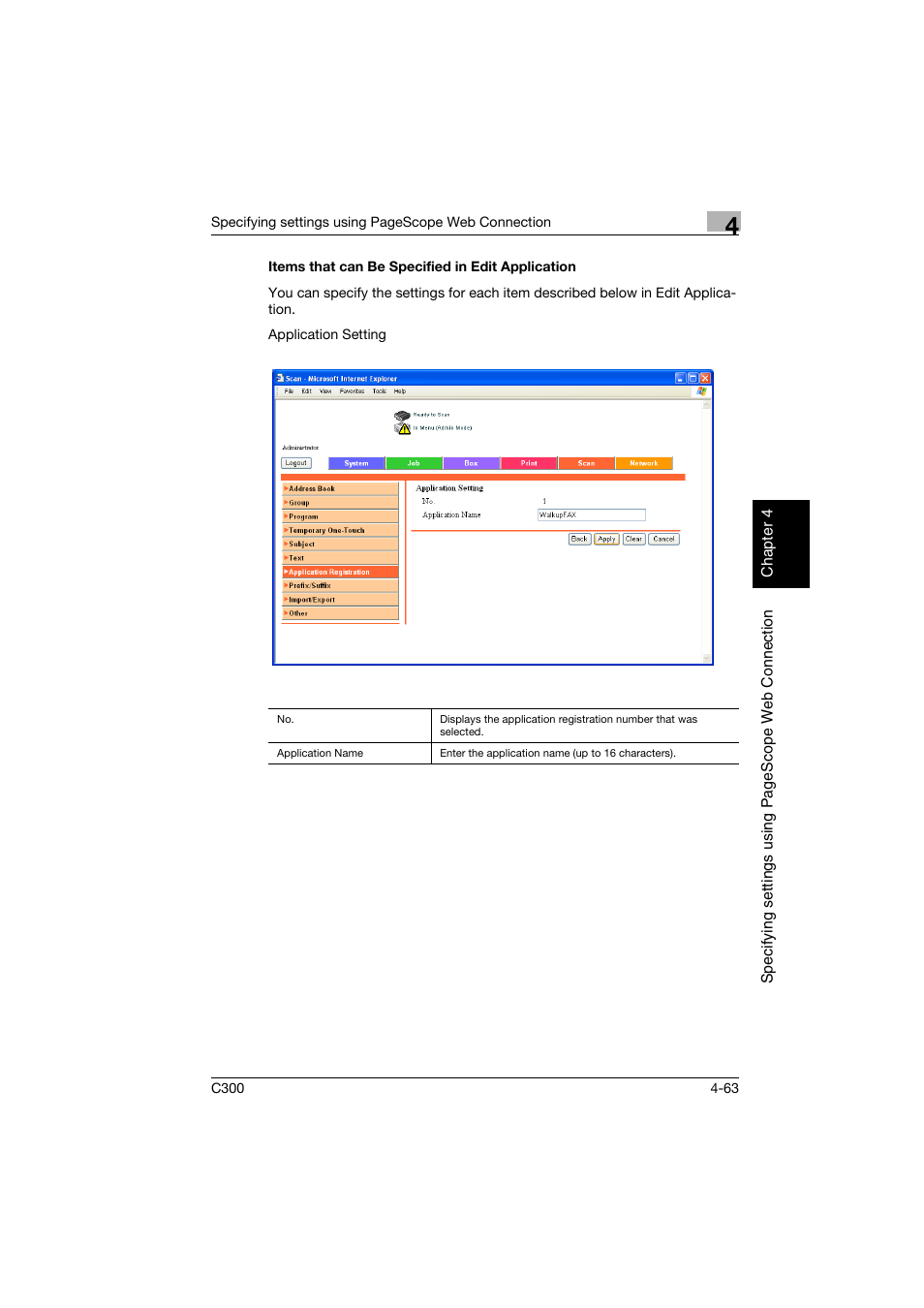 Items that can be specified in edit application | Konica Minolta bizhub C300 User Manual | Page 320 / 392