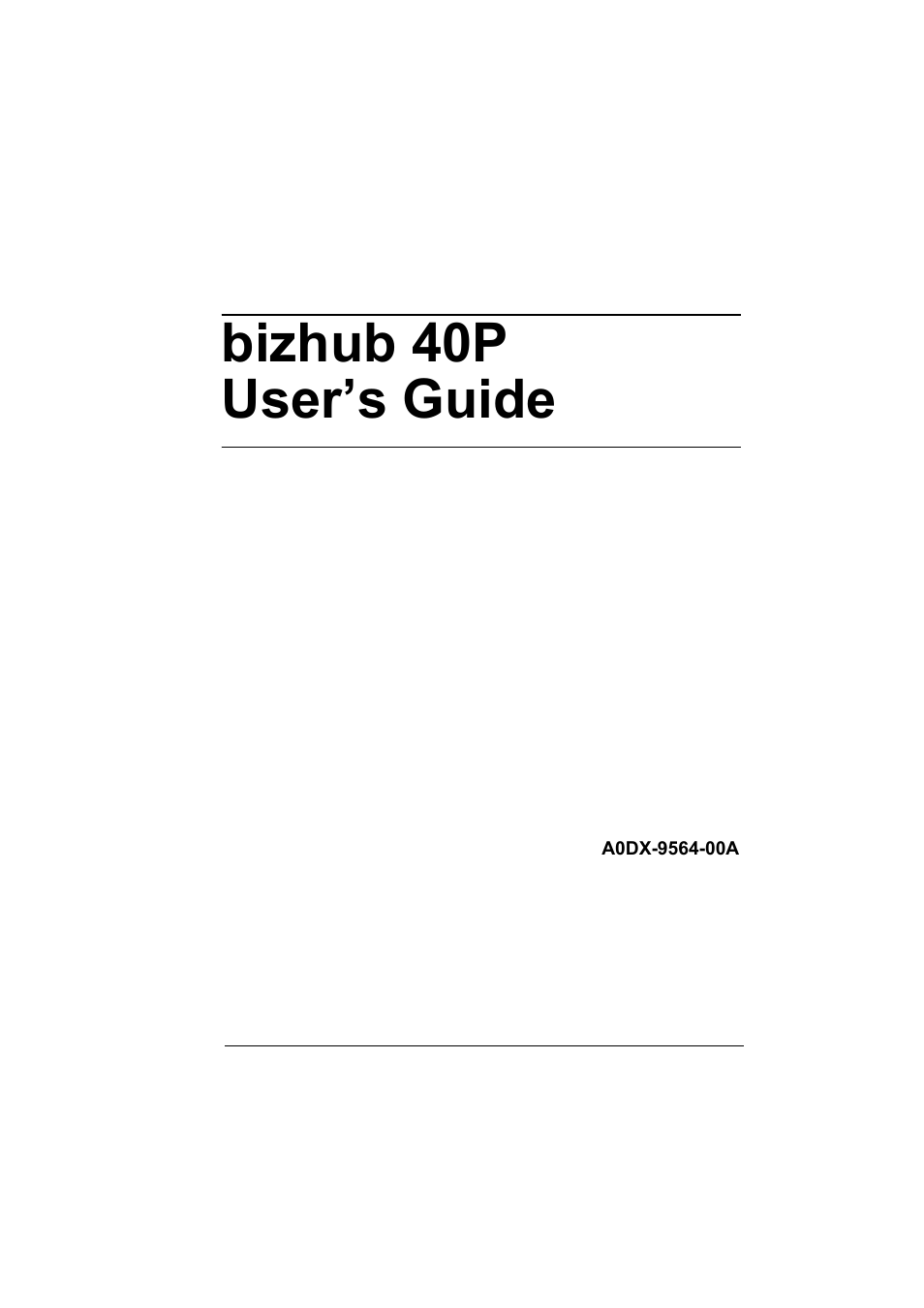Konica Minolta bizhub 40P User Manual | 236 pages